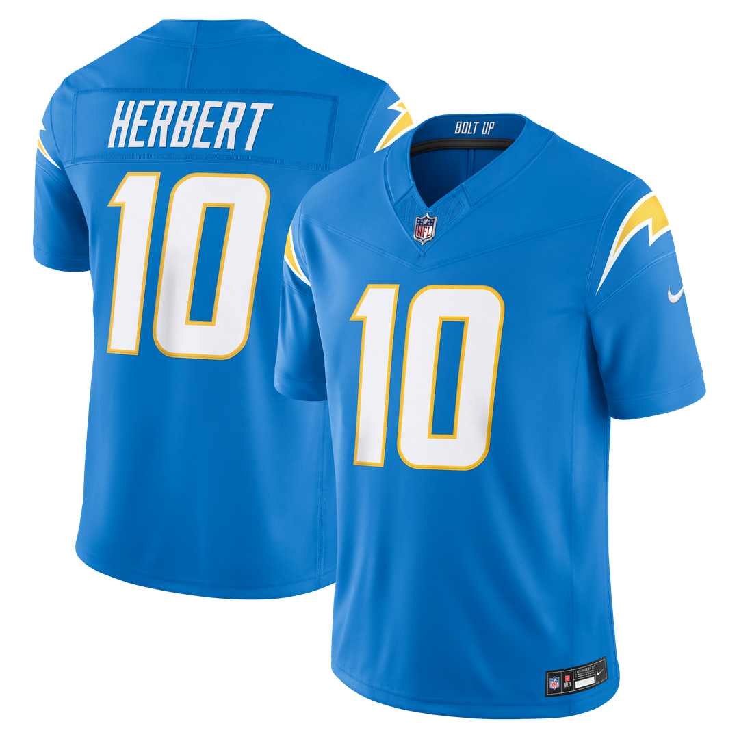 Los Angeles Chargers Justin Herbert Nike Navy Alternate Super Chargers Vapor F.U.S.E. Stitched Limited Jersey