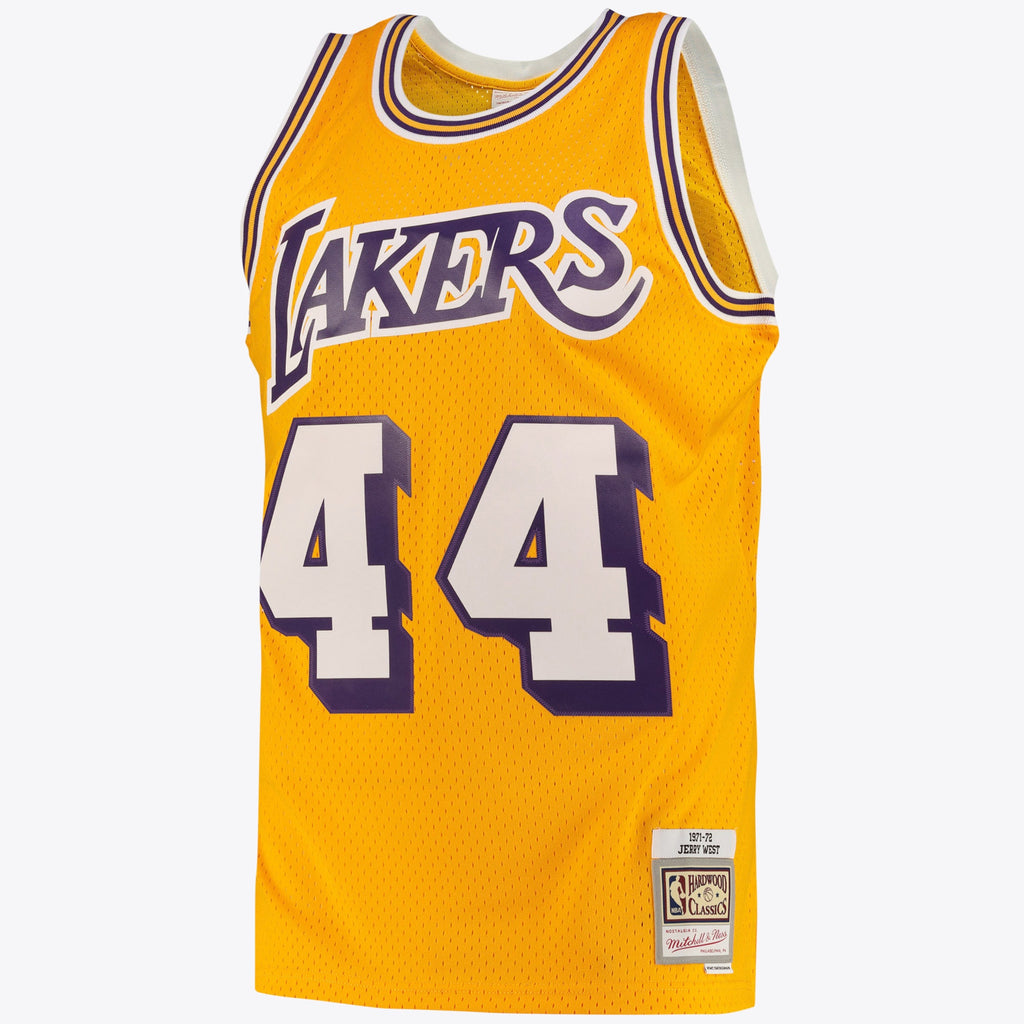 Los Angeles Lakers Jerry West Road Swingman Jersey By Mitchell & Ness - Light Gold