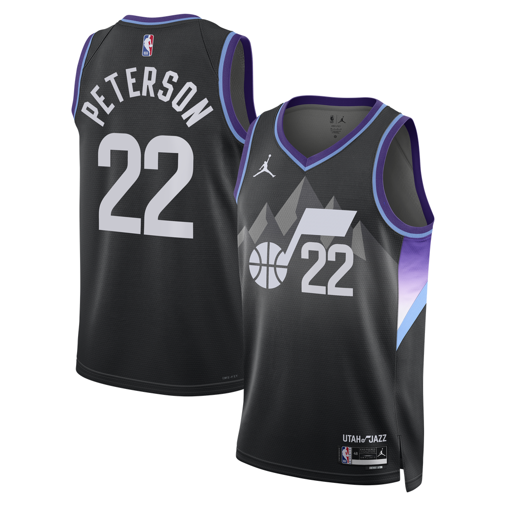 Utah Jazz Jordan Brand Statement Edition Swingman Jersey - Black - Darryn Peterson