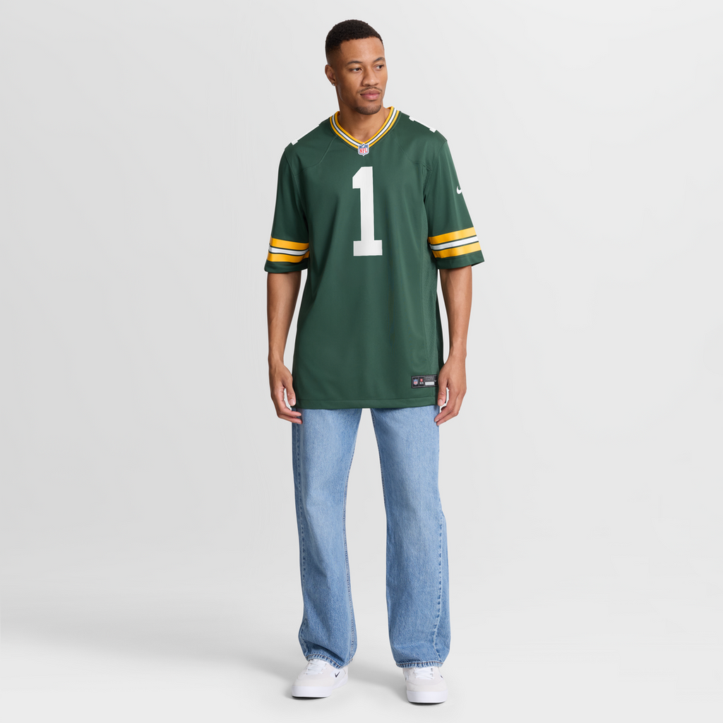 Green Bay Packers Number 1 Groom Nike Green Game Jersey