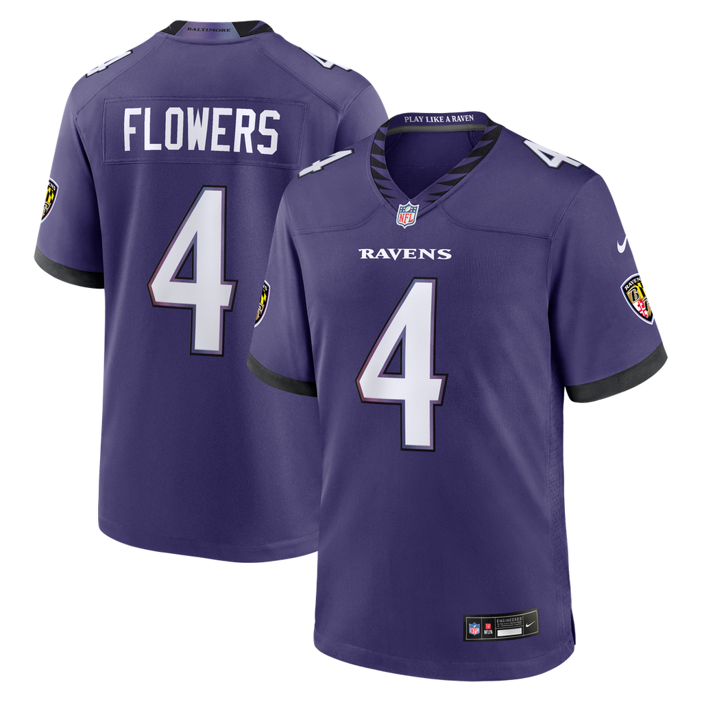 Baltimore Ravens Zay Flowers Nike Purple Team Game Jersey