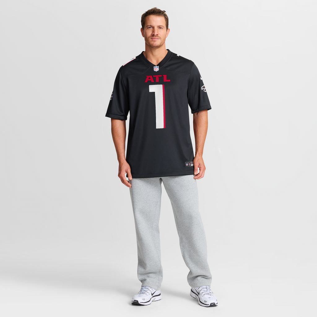Atlanta Falcons Number 1 Groom Nike Black Game Jersey