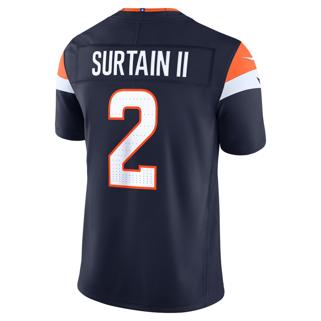 Denver Broncos Pat Surtain II Nike Navy Alternate Vapor F.U.S.E. Stitched Limited Jersey