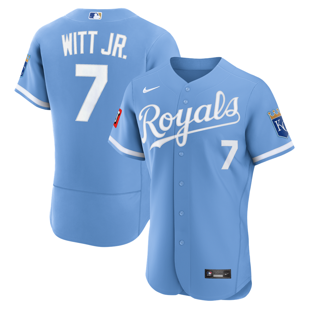 Kansas City Royals Bobby Witt Jr. Nike White Home Authentic Sponsor Patch Jersey