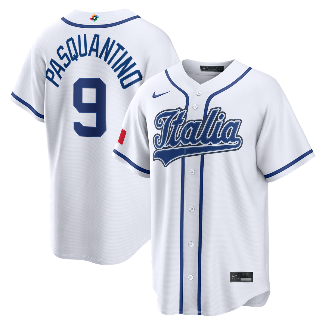 Italy Baseball Vinnie Pasquantino Nike White 2026 World Baseball Classic Home Stadium Jersey