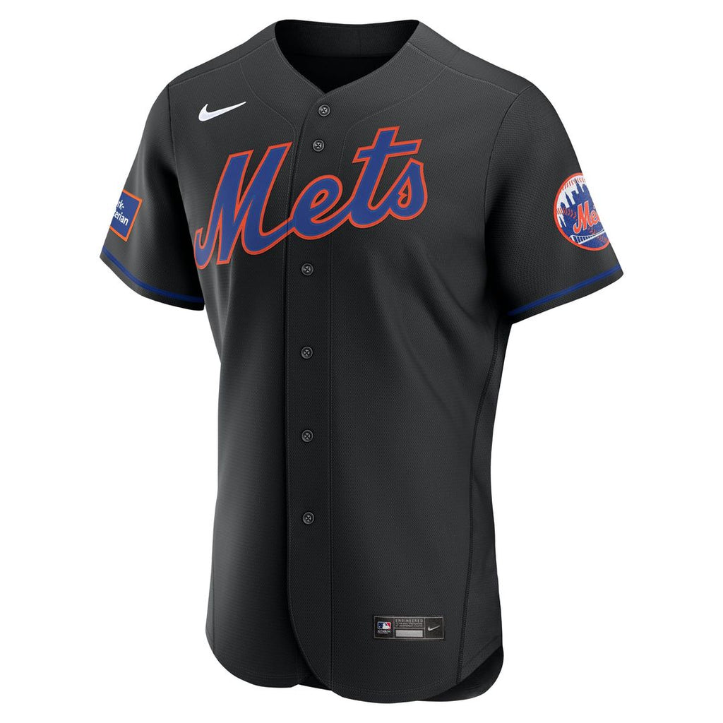 New York Mets Nike White Home Sponsor Patch Authentic Jersey