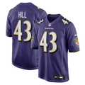 Baltimore Ravens Justice Hill Nike Purple Game Jersey