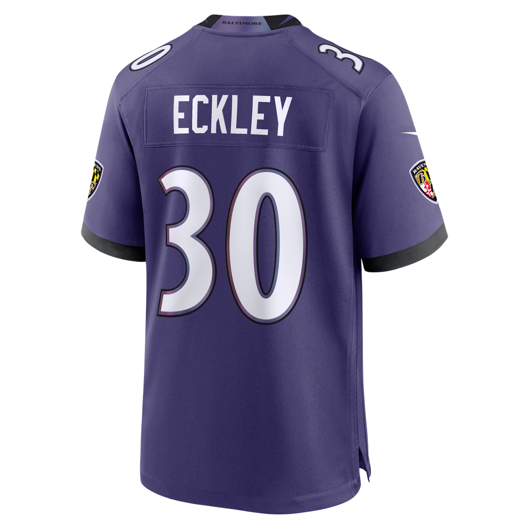 Baltimore Ravens Ryan Eckley Nike Purple Team Game Jersey