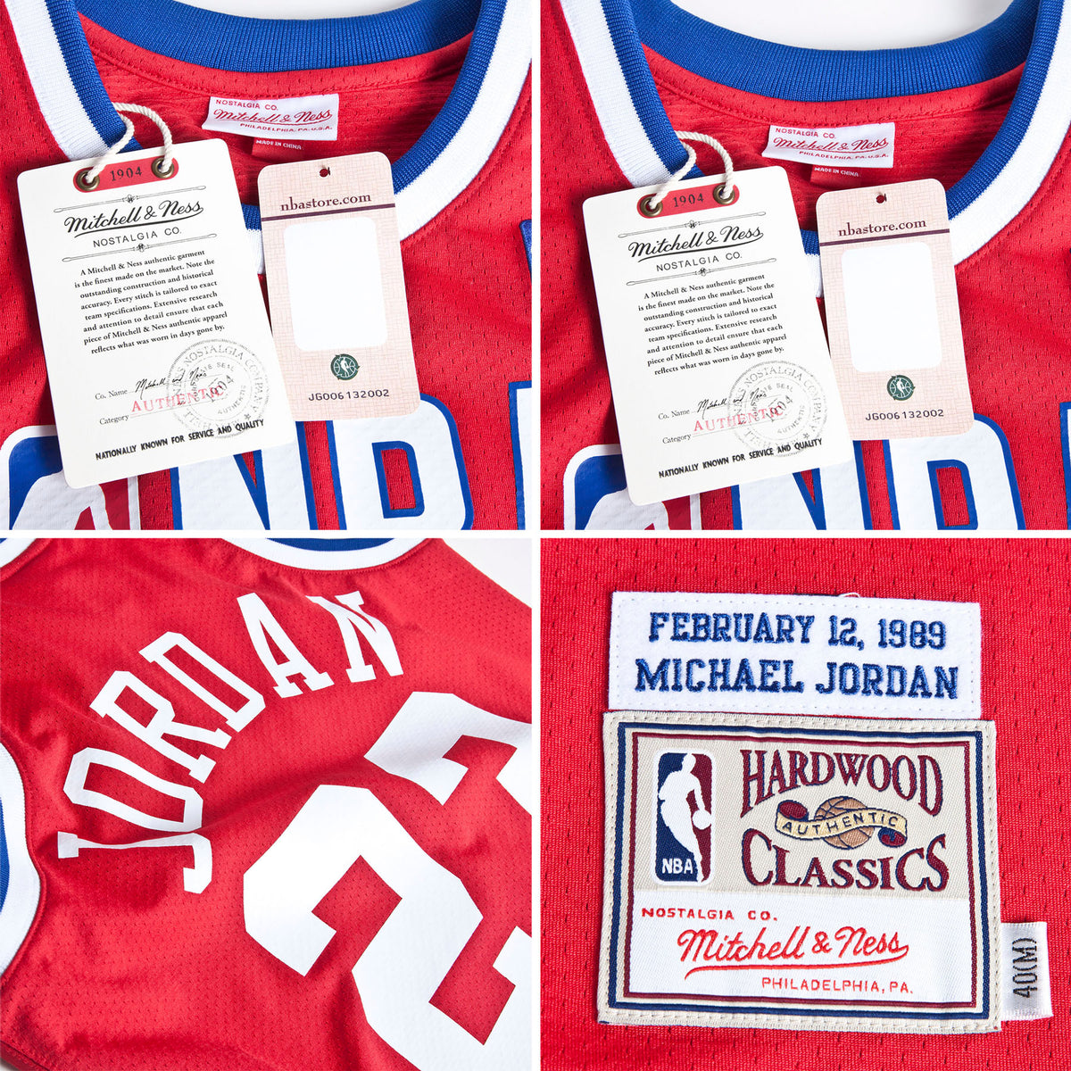 NBA All-Star East Michael Jordan 1989 Authentic Jersey By Mitchell & Ness - Red