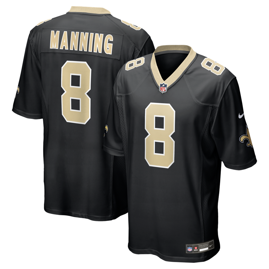 New Orleans Saints Archie Manning Nike Black Game Retired Player Jersey