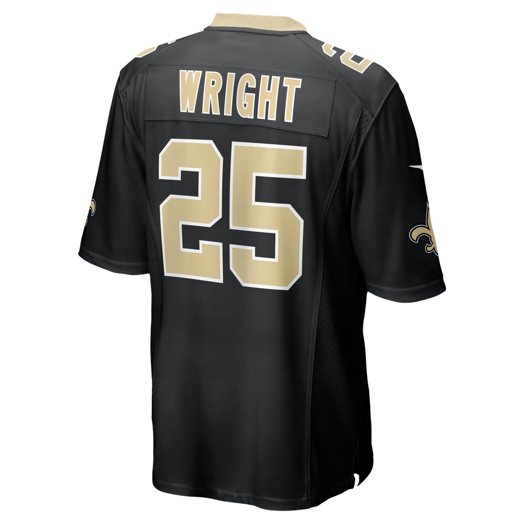 New Orleans Saints Rejzohn Wright Nike Black Team Game Jersey
