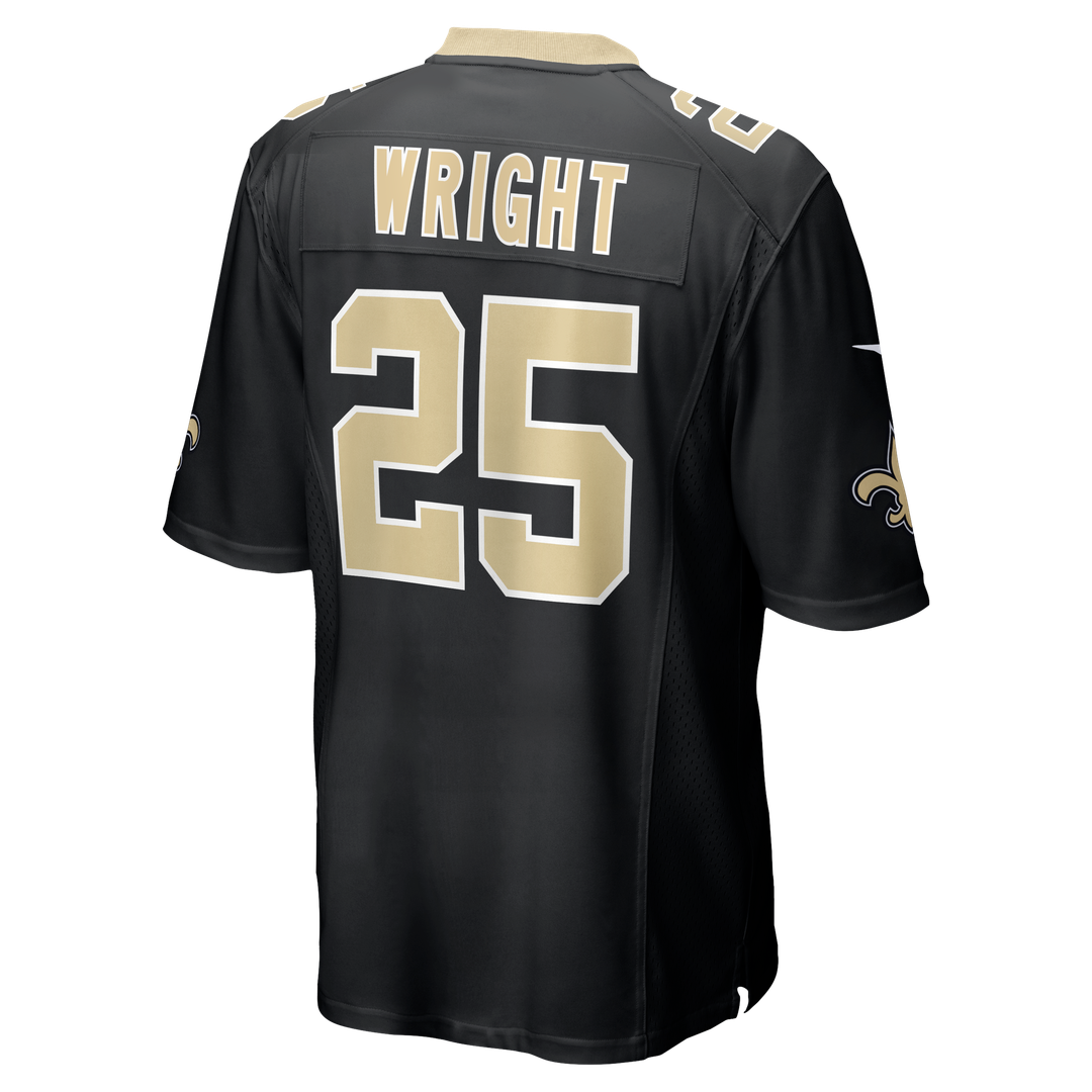 New Orleans Saints Rejzohn Wright Nike Black Team Game Jersey