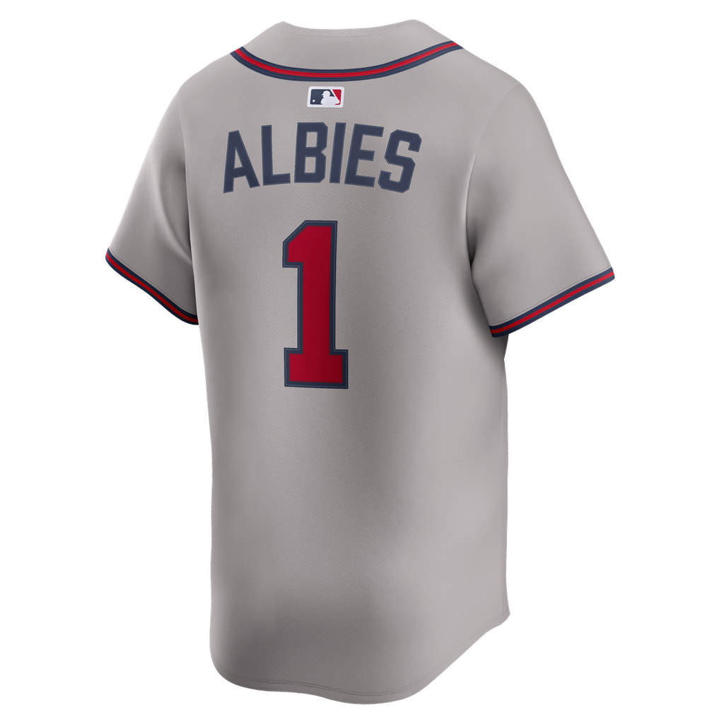Atlanta Braves Ozzie Albies Nike Gray Road Limited Player Jersey