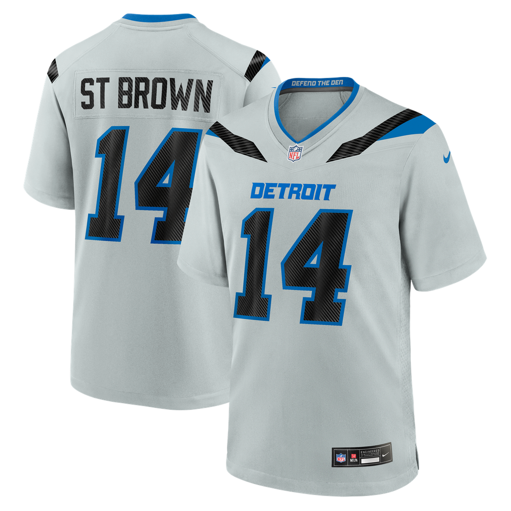 Detroit Lions Amon-Ra St. Brown Nike Silver 2026 Rivalries Collection Game Jersey