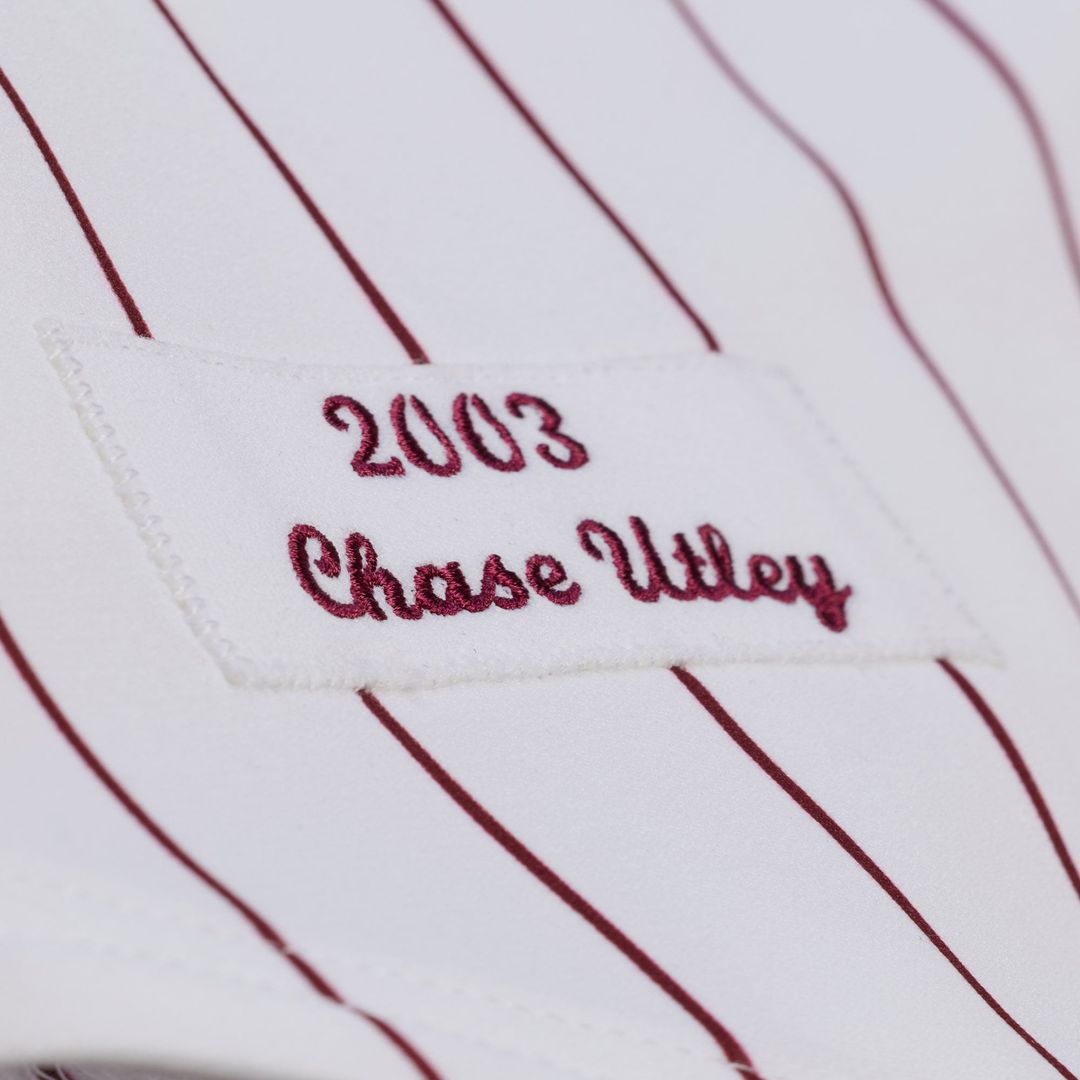 Philadelphia Phillies Chase Utley Mitchell & Ness White 2003 Cooperstown Collection Authentic Jersey