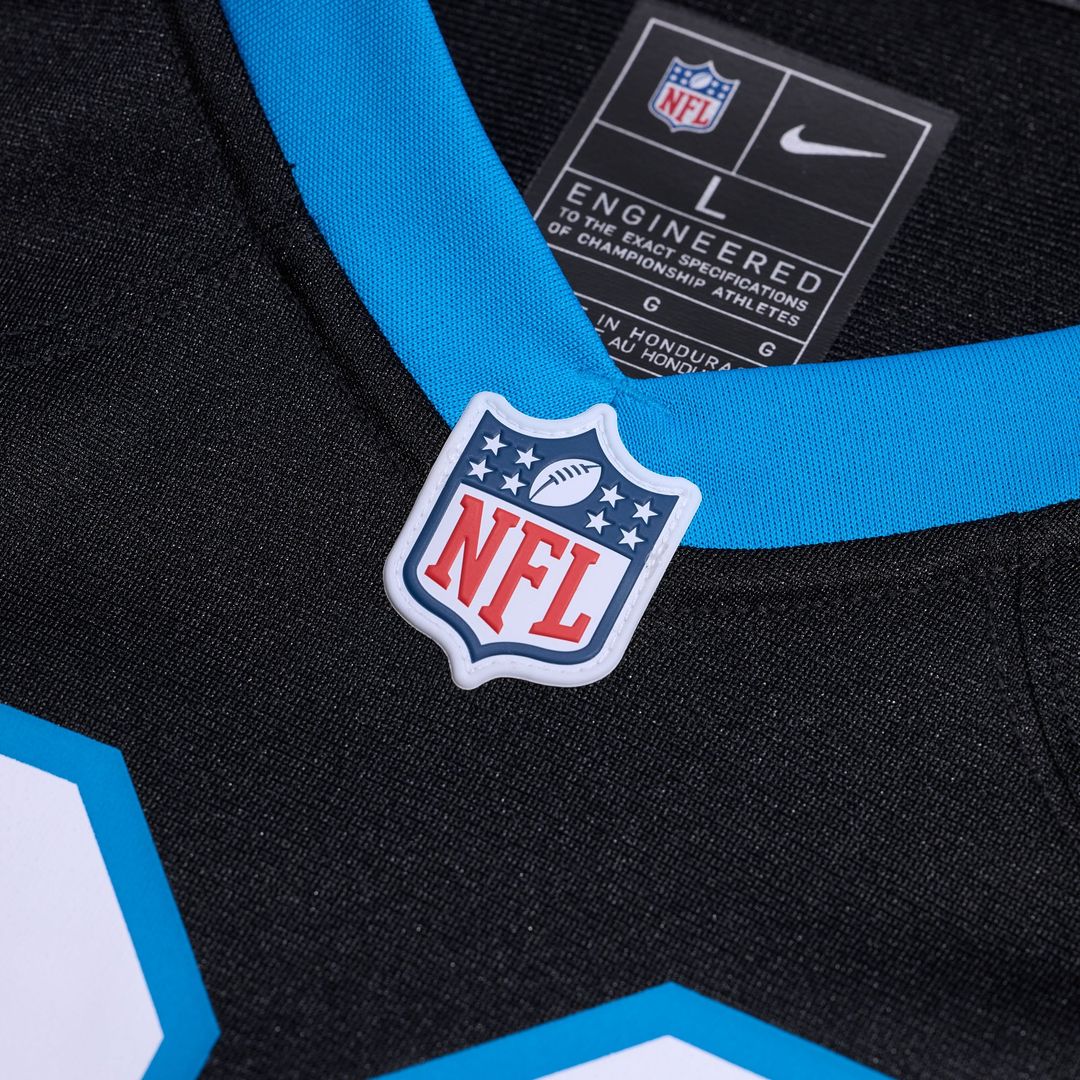 Carolina Panthers Yosh Nijman Nike Black Game Jersey