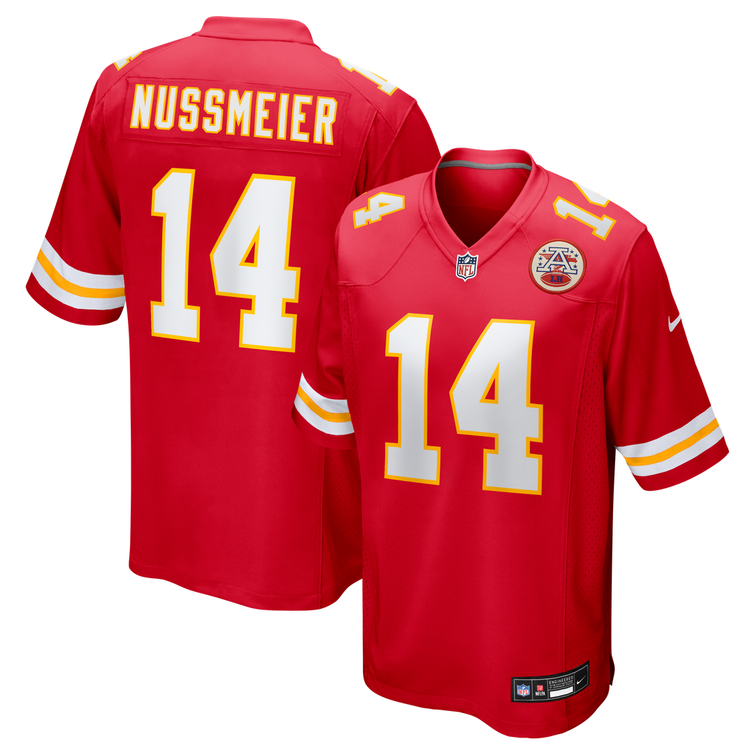 Kansas City Chiefs Garrett Nussmeier Nike Red Game Jersey