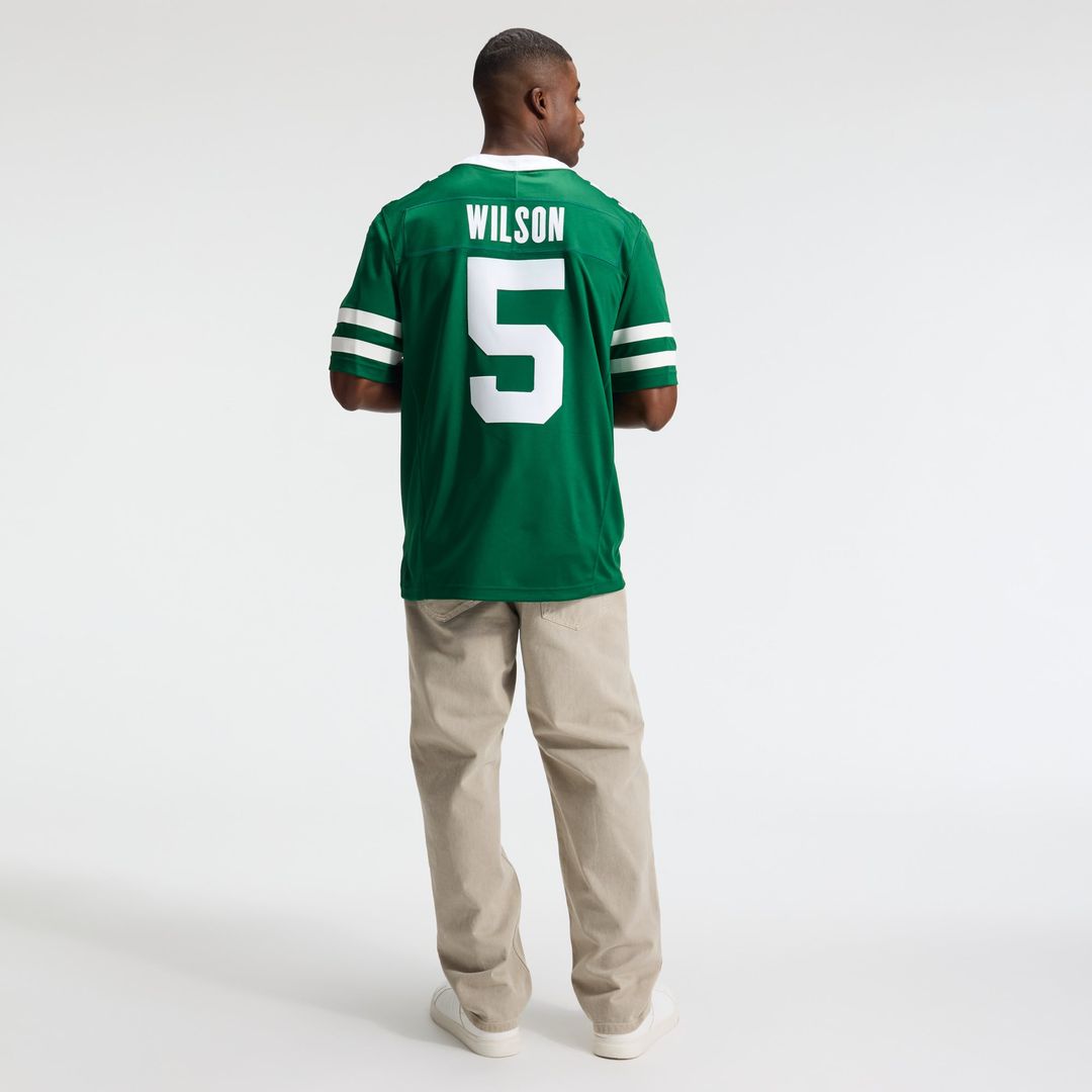 New York Jets Garrett Wilson Nike Legacy Green Team Vapor F.U.S.E. Stitched Limited Jersey