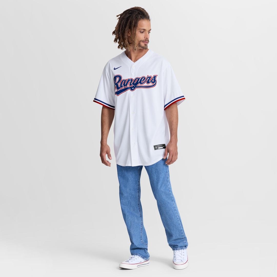 Texas Rangers Jake Burger Nike White Home Replica Jersey