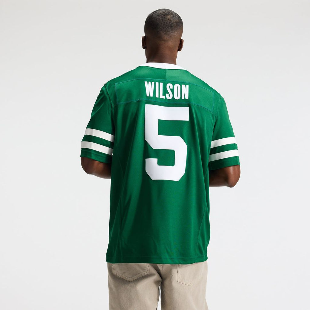 New York Jets Garrett Wilson Nike Legacy Green Team Vapor F.U.S.E. Stitched Limited Jersey