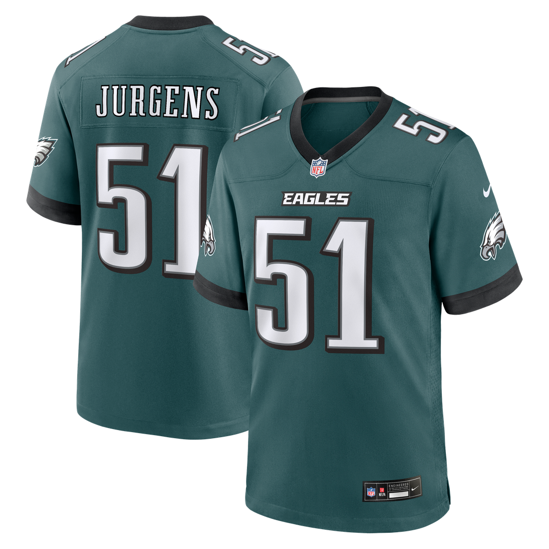 Philadelphia Eagles Cam Jurgens Nike Midnight Green Team Game Jersey