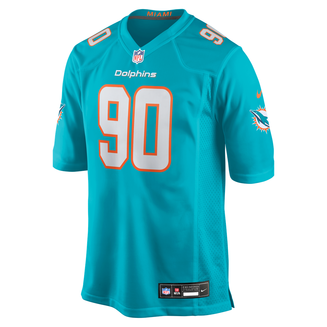 Miami Dolphins Kenneth Grant Nike Aqua Team Game Jersey