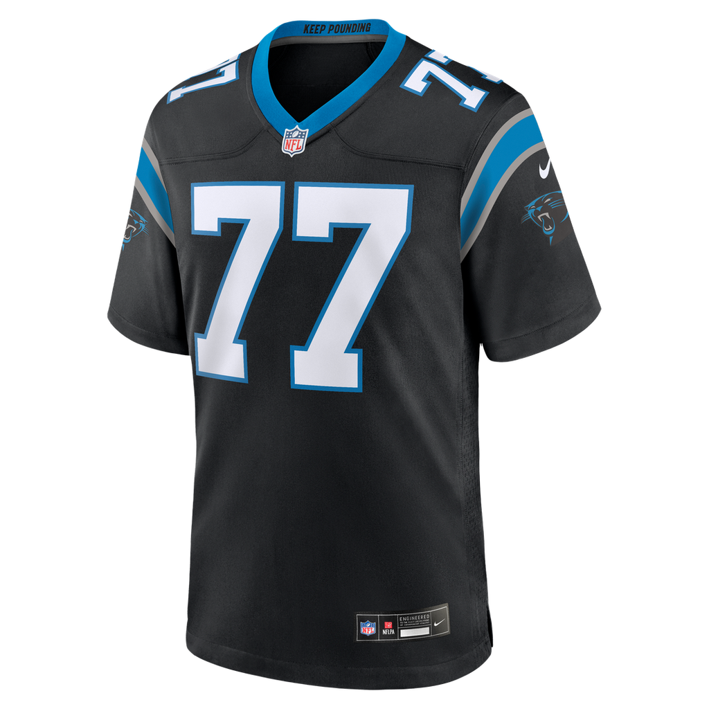 Carolina Panthers Luke Fortner Nike Black Team Game Jersey