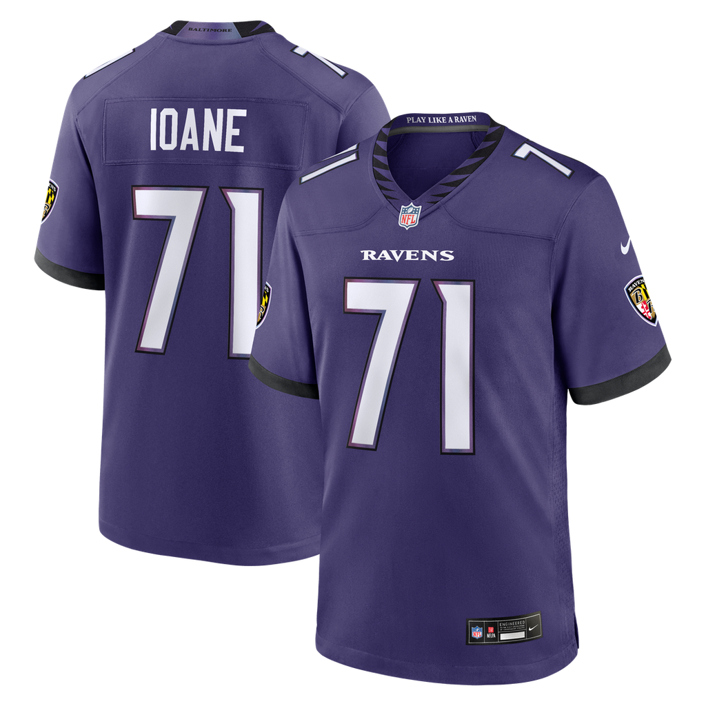Baltimore Ravens Olaivavega Ioane Nike Purple Team Game Jersey
