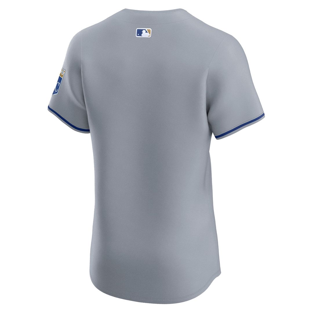 Kansas City Royals Nike Gray Road Vapor Premier Elite Patch Jersey