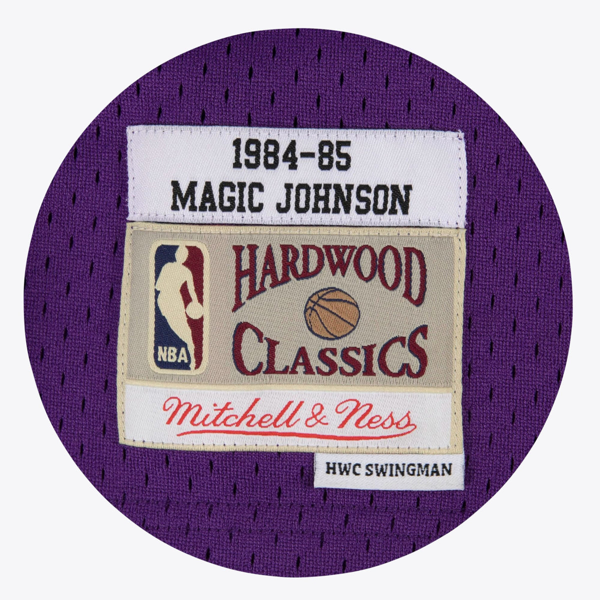 Los Angeles Lakers Magic Johnson 1984-85 Hardwood Classics Road Swingman Jersey By Mitchell & Ness - Purple