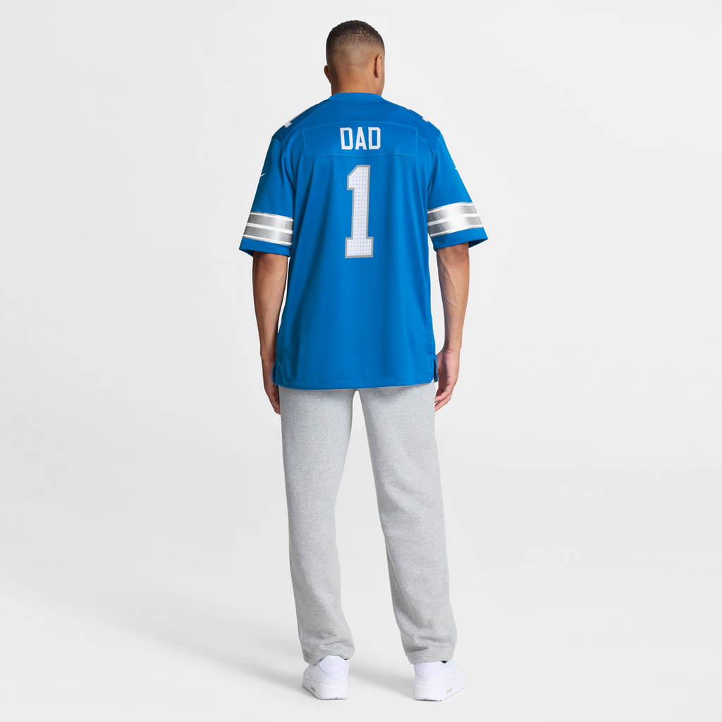 Detroit Lions Number 1 Dad Nike Blue Game Jersey