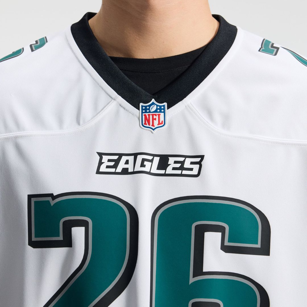Philadelphia Eagles Saquon Barkley Nike White Game Jersey