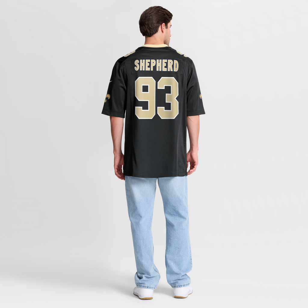 New Orleans Saints Nathan Shepherd Nike Black Game Jersey