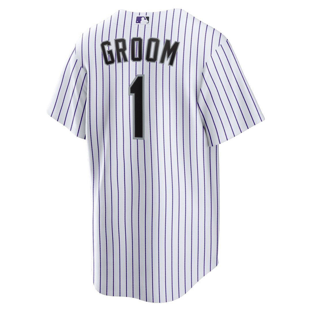 Colorado Rockies Nike White #1 Groom Home Replica Jersey