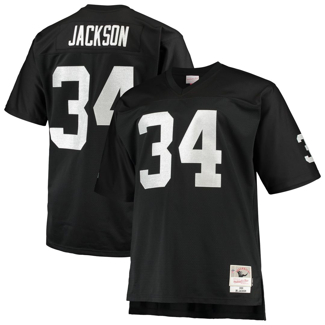 Las Vegas Raiders Bo Jackson Mitchell & Ness White Big & Tall 1988 Retired Player Replica Jersey
