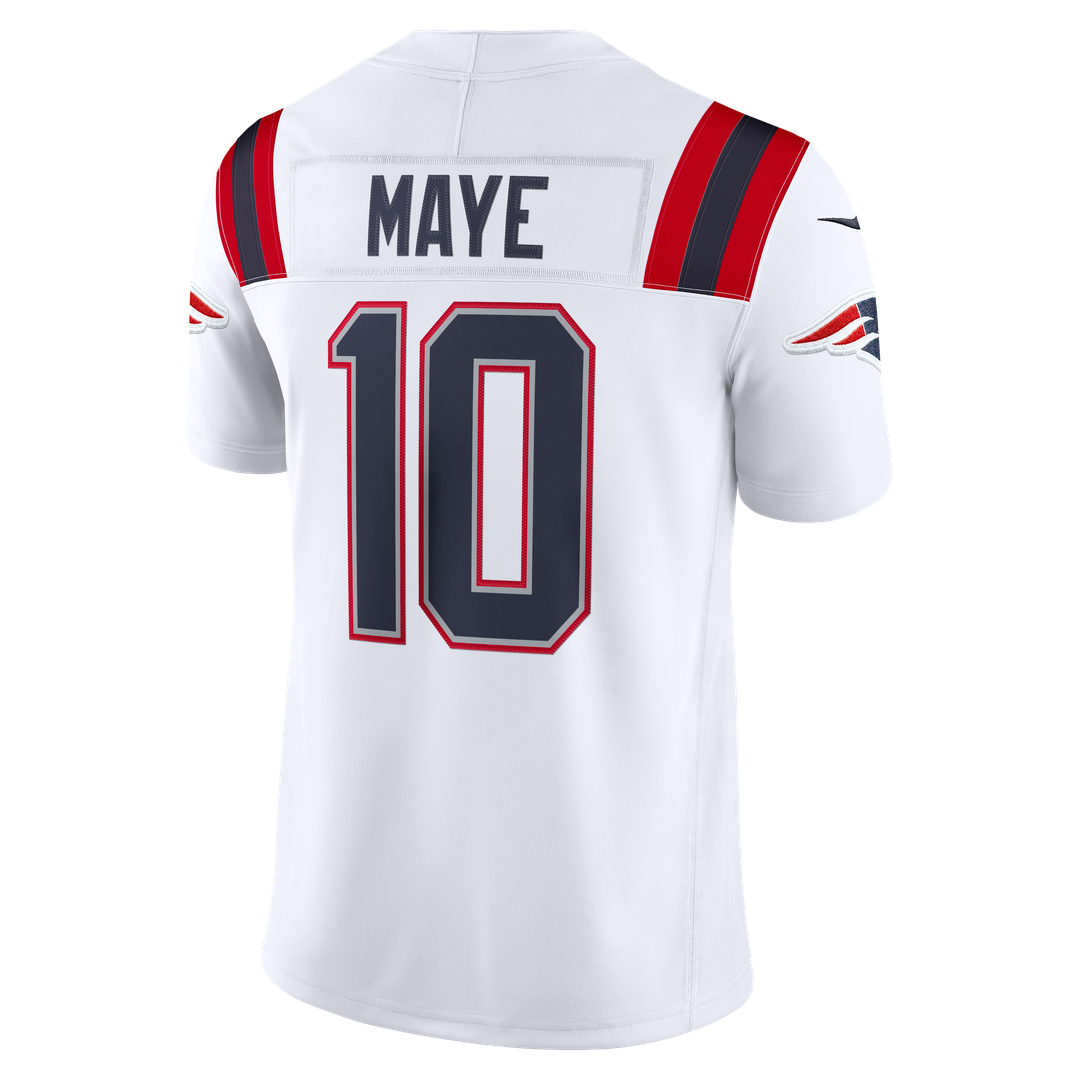New England Patriots Drake Maye Nike White Vapor F.U.S.E. Stitched Limited Jersey