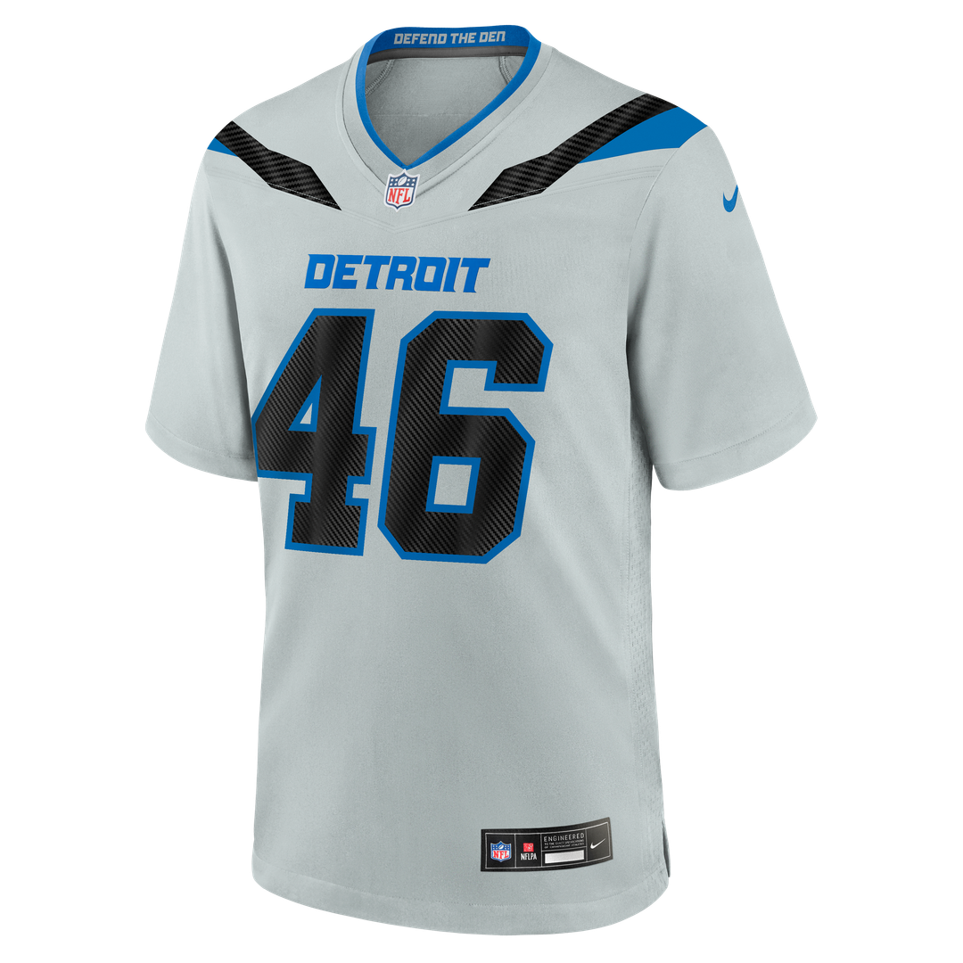 Detroit Lions Jack Campbell Nike Silver 2026 Rivalries Collection Game Jersey