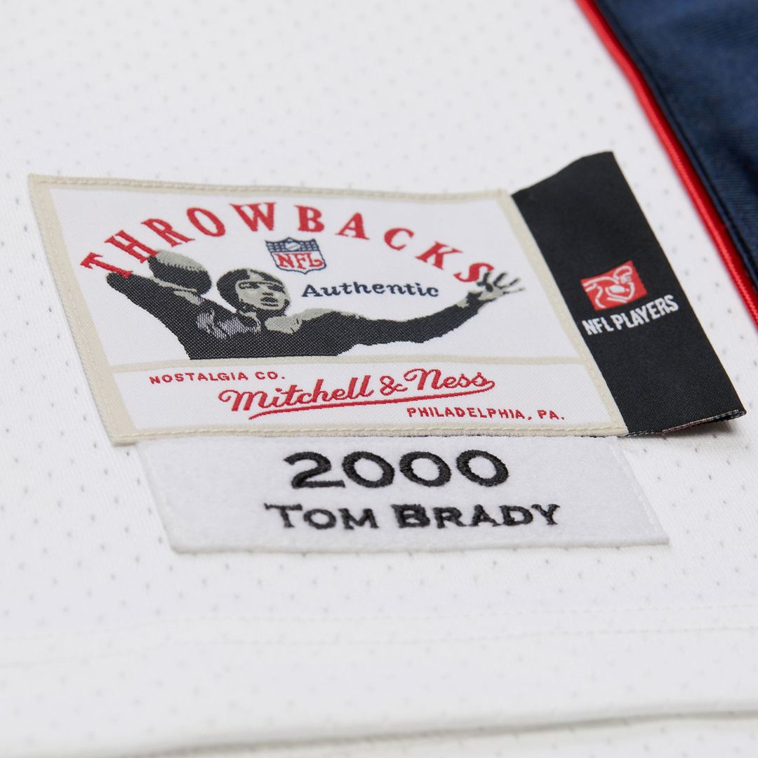 New England Patriots Tom Brady Mitchell & Ness Navy Super Bowl XXXVI Authentic Throwback Jersey