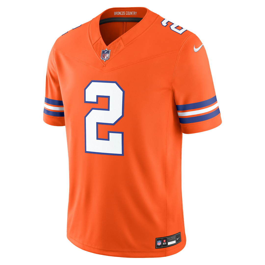 Denver Broncos Pat Surtain II Nike Orange Alternate Mile High Collection 1977 Throwback Vapor F.U.S.E. Stitched Limited Jersey