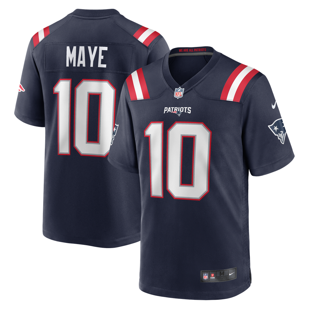 New England Patriots Drake Maye Nike White Player Game Jersey