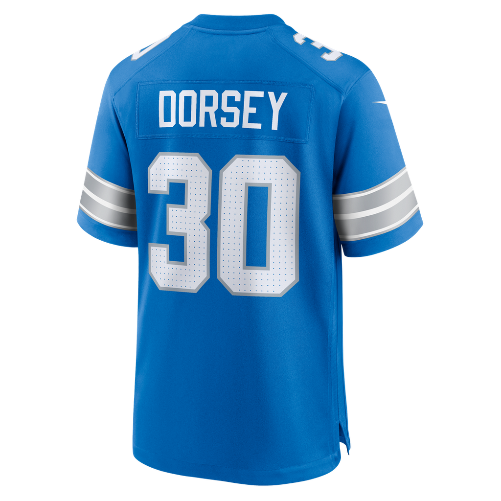 Detroit Lions Khalil Dorsey Nike Blue Team Game Jersey