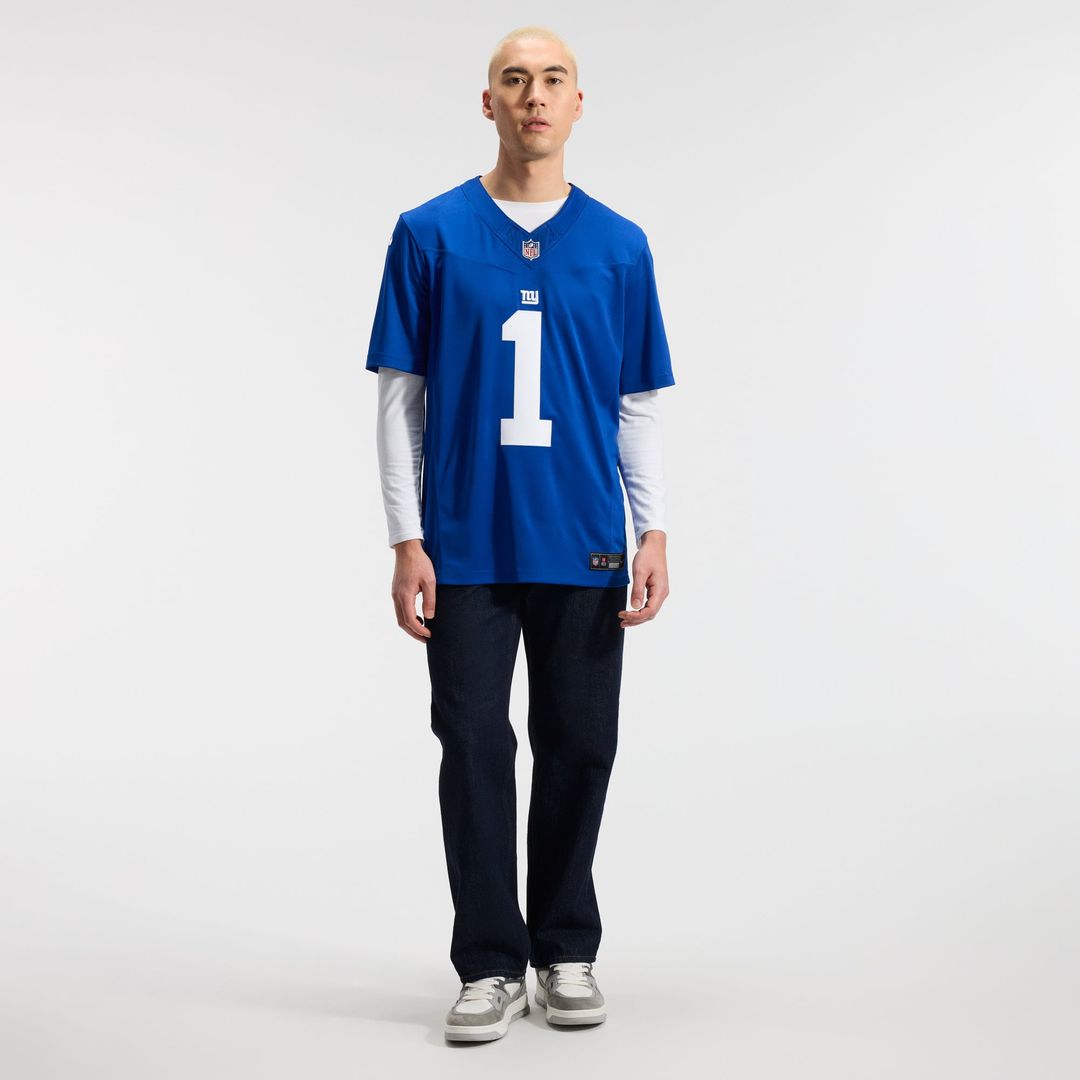 New York Giants Malik Nabers Nike Royal Team Vapor F.U.S.E. Stitched Limited Jersey