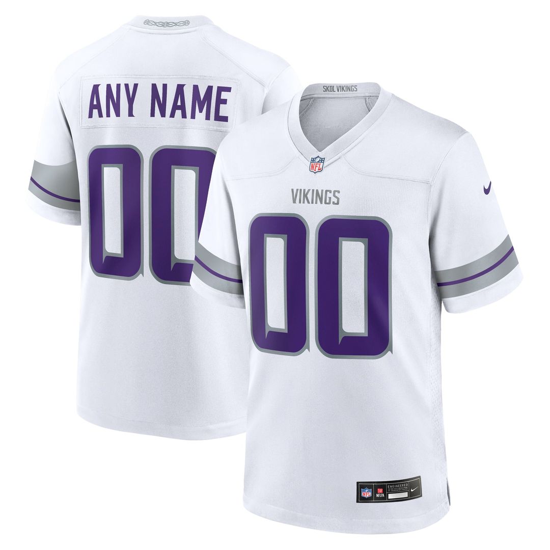Minnesota Vikings Nike White Alternate Custom Game Jersey