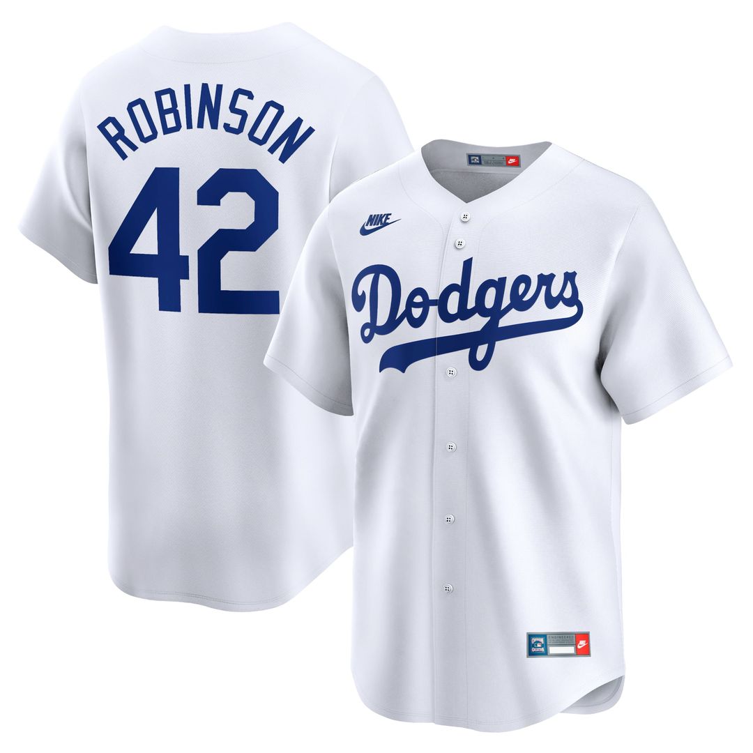 Brooklyn Dodgers Jackie Robinson Nike Gray Throwback Cooperstown Collection Limited Jersey